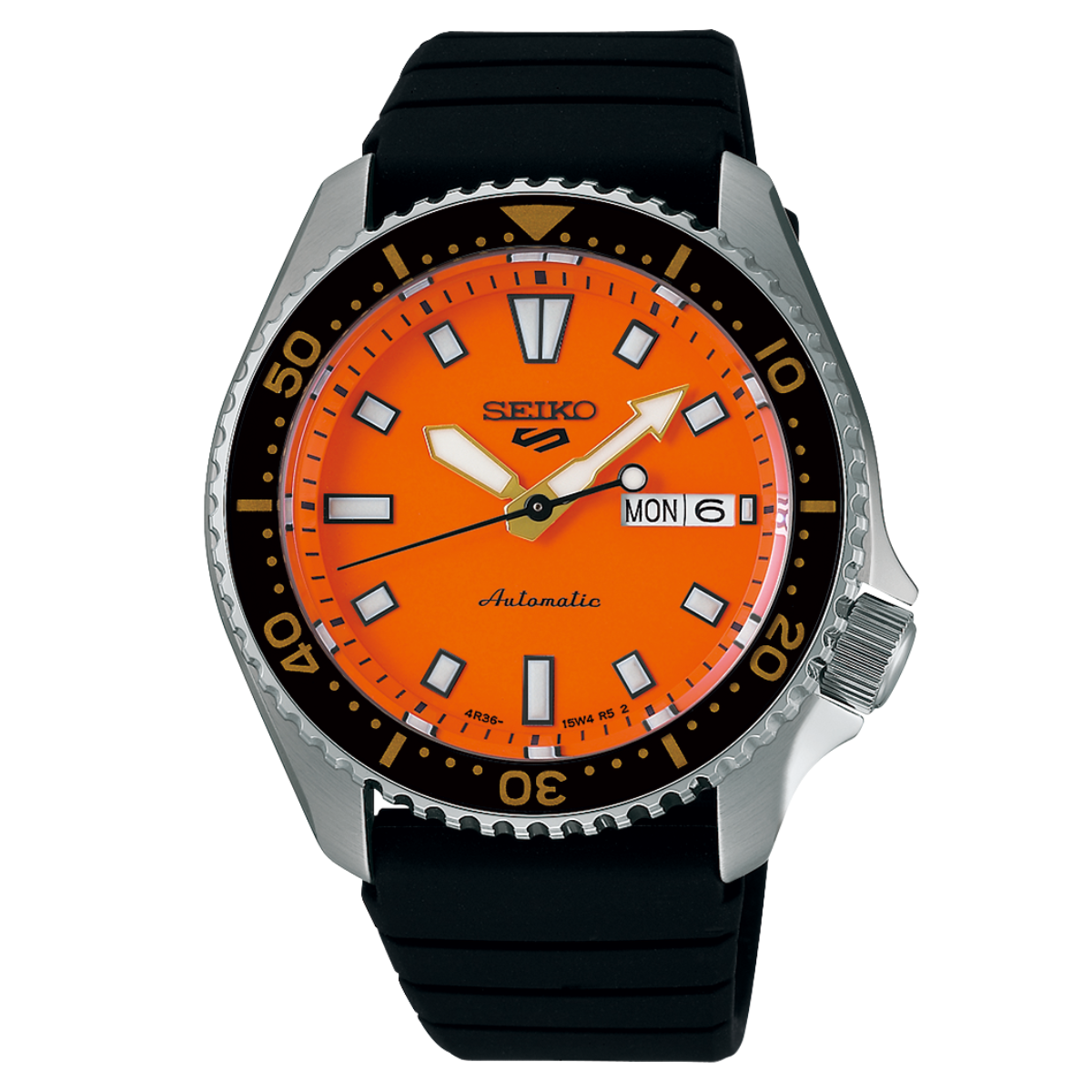 Seiko 5 Sports Automatic Orange Dial Silicone SRPL89K1