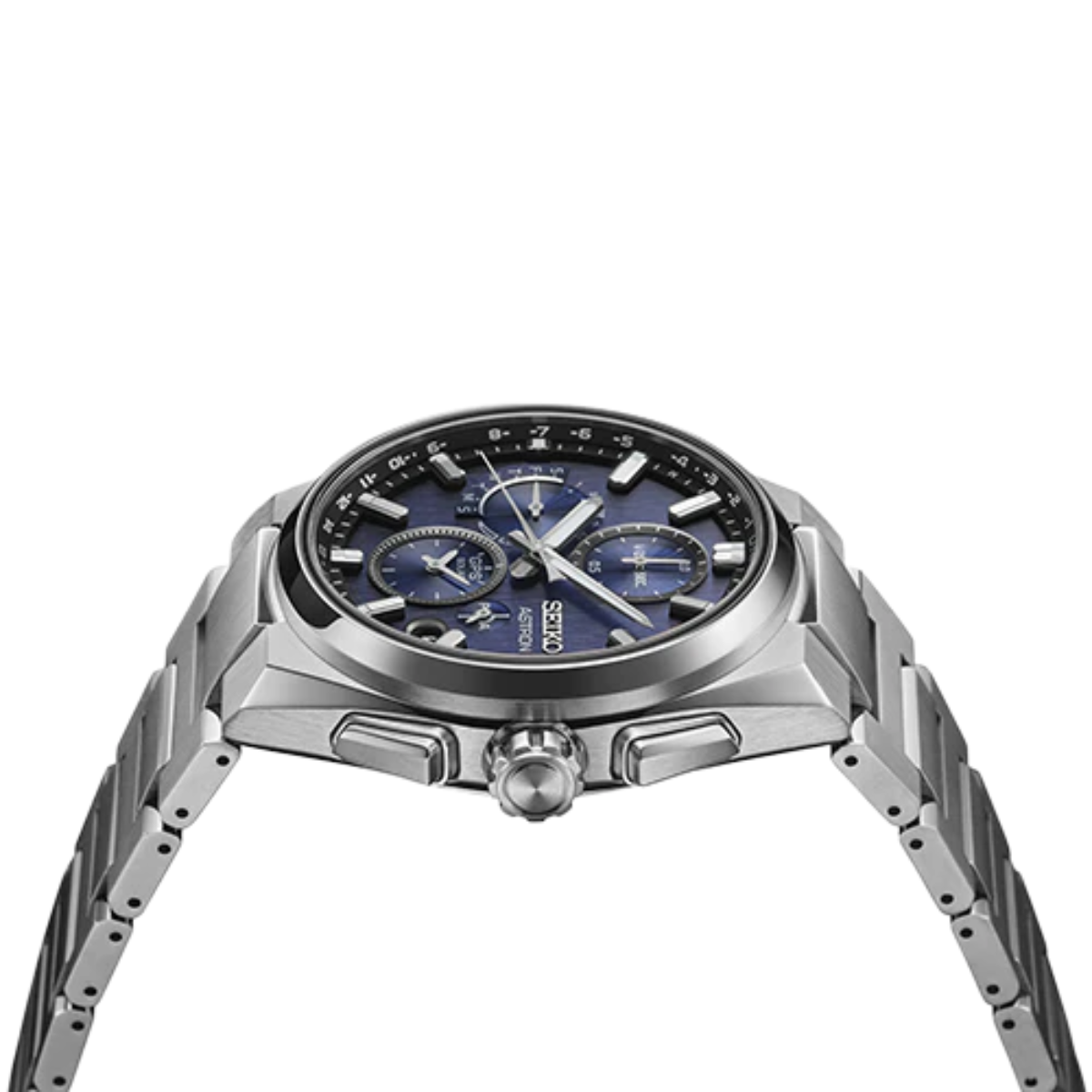 Seiko Astron GPS Dual Time Chronograph SSH161J1 SSH161 Blue Dial Solar Mens Watch