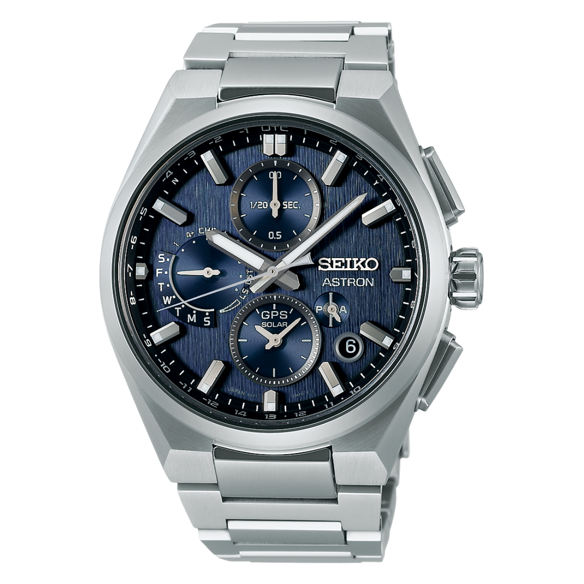 Seiko Astron GPS Dual Time Chronograph SSH161J1 SSH161 Blue Dial Solar Mens Watch