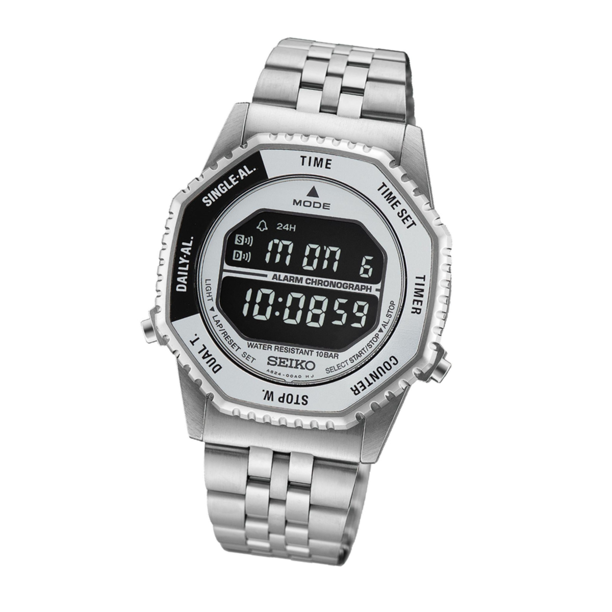 Seiko Rotocall Reissue Stainless Steel Digital HFL002P1 Watch