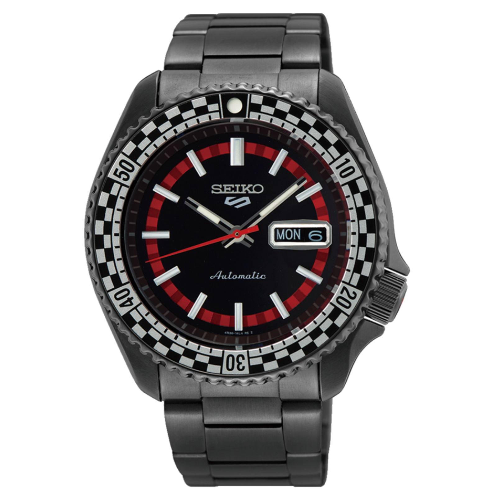 Seiko 5 Sports SRPL01K Black Checker Flag Supercars Limited Edition Automatic Watch