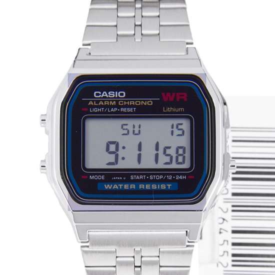 Casio Alarm Chrono Silver Mens Retro Watch A159W-N1D A159W