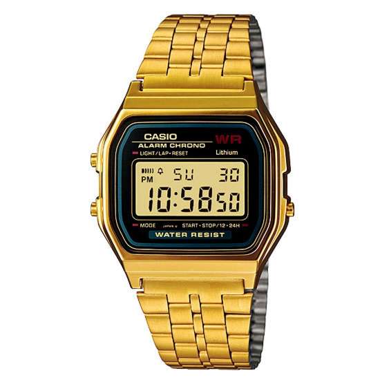 Casio Gold Plated Vintage Digital Watch A159WGEA-1
