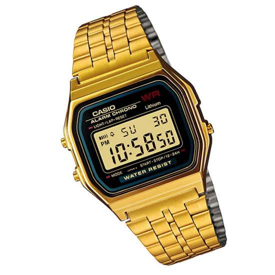 A159WGEA-1 Casio Alarm Gold Plated Vintage Digital Watch