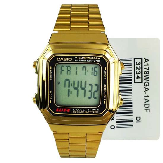 Casio Men's Gold Stainless Steel Strap Watch A178WGA-1ADF