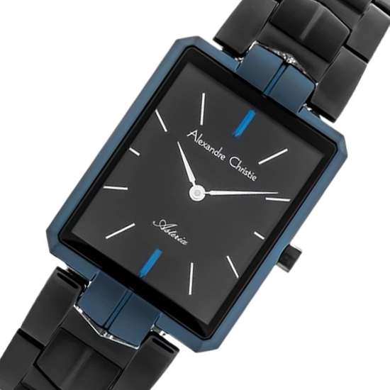 Alexandre Christie Asteria AC 8551LHBUBBA Womens Rectangular Black Watch