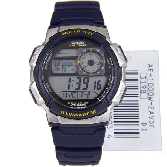 Casio AE-1000W-2AVDF AE-1000W-2A Quartz 5 Alarms Mens Watch