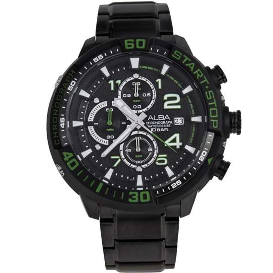 Alba Mens Black Green Watch AM3101X1 AM3101X