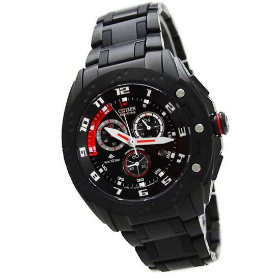 Citizen Promaster Eco-Drive Gents Black Chronograph Watch AT0729-51E