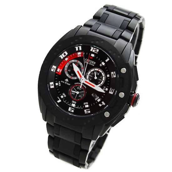 Citizen Promaster Eco-Drive Gents Black Chronograph Watch AT0729-51E