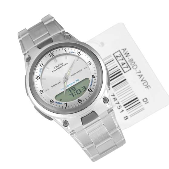 Casio Chronograph World Time Databank Watch AW80D AW-80D-7A