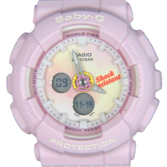 Casio Baby-G Pink World Time Analog Digital Watch BA-120TG-4 BA120TG-4A