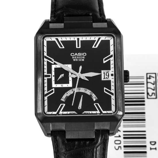 Casio Beside Retrograde Square Black Mens Watch BEM-309BL-1AV