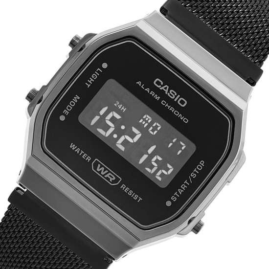 Casio Vintage Digital A168WEMB-1B A168WEMB-1BDF Unisex Black Watch