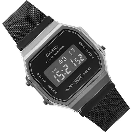 Casio Vintage Digital A168WEMB-1B A168WEMB-1BDF Unisex Black Watch