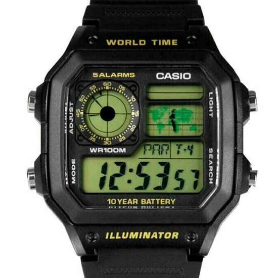 Casio AE-1200WH-1BV AE1200WH-1B Digital World Time Watch
