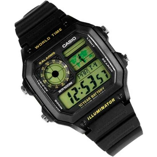 Casio AE-1200WH-1BV AE1200WH-1B Digital World Time Watch
