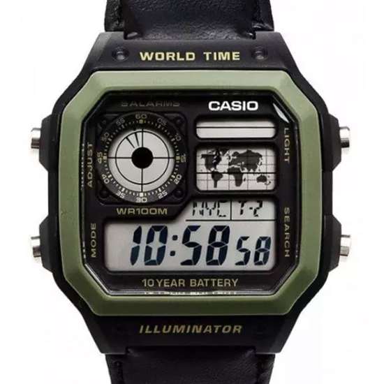 Casio Digital World Time Watch AE1200WHB-1B AE-1200WHB-1BV