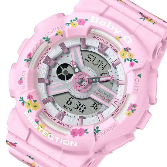Casio Baby-G Little Sunny Bite Floral Watch BA-110LSB-4A BA110LSB-4A