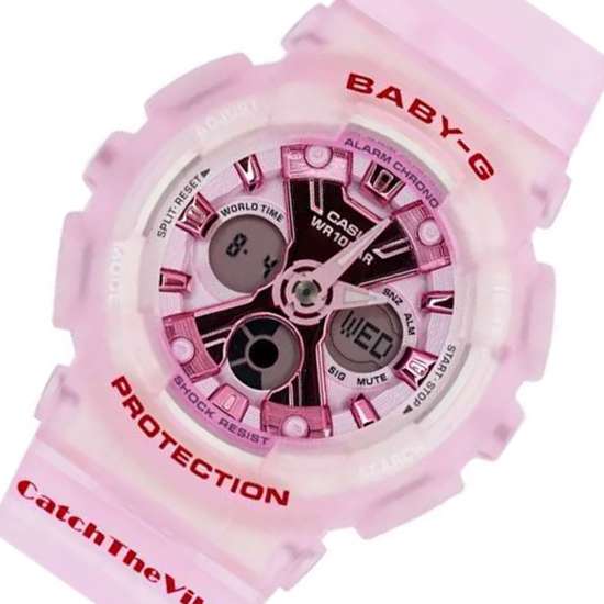 Casio Baby-G RIEHATA BA-130CV-4A BA130CV-4 Translucent Pink Womens Watch