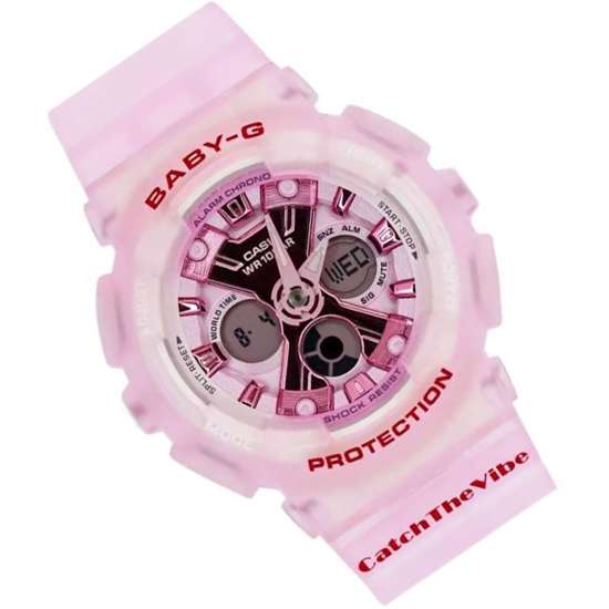 Casio Baby-G RIEHATA BA-130CV-4A BA130CV-4 Translucent Pink Womens Watch