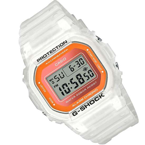 Casio DW-5600LS-7 DW5600LS-7 Semi Transparent White Watch