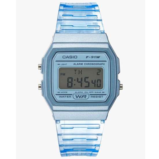 Casio Blue Resin Digital Watch F-91WS-2 F91WS-2D