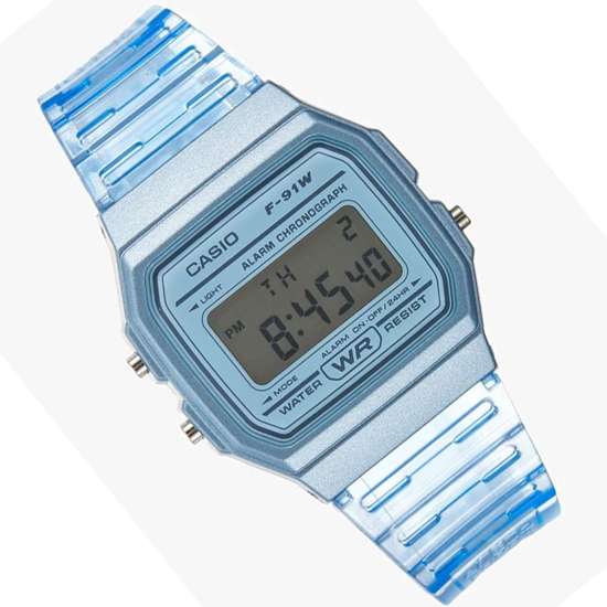 Casio Blue Resin Digital Watch F-91WS-2 F91WS-2D