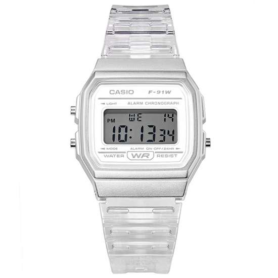 Casio Digital Transparent Watch F-91WS F-91WS-7 F91WS-7D