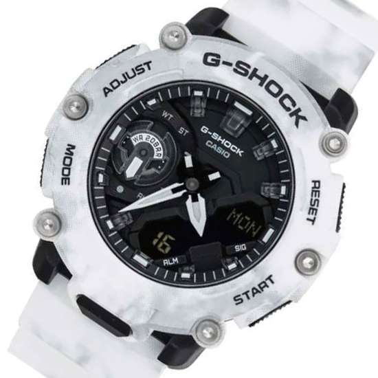 Casio G-Shock Frozen Forest GA-2200GC-7A GA2200GC-7 White Camouflage Watch