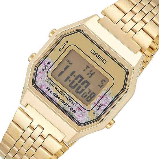 Casio Vintage Gold Floral Watch LA680WGA-4C LA680WGA-4CDF