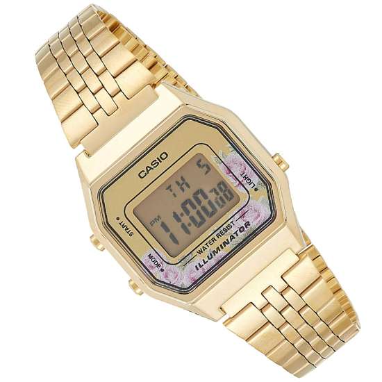 Casio Vintage Gold Floral Watch LA680WGA-4C LA680WGA-4CDF
