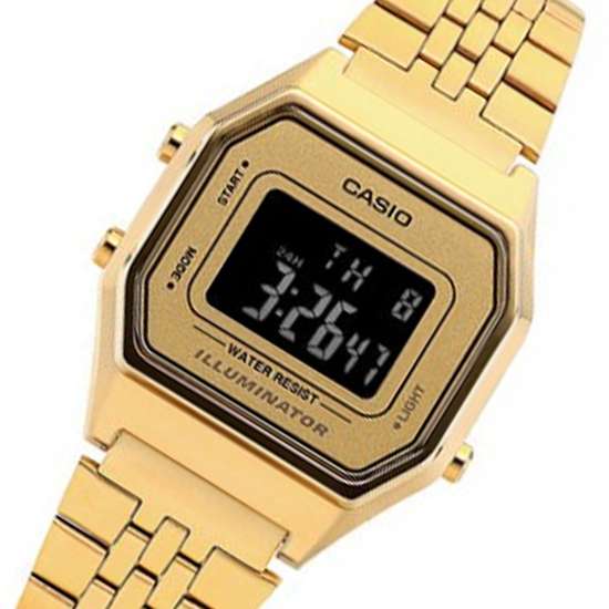 Casio Vintage LA680WGA-9B LA680WGA-9BDF Digital Gold Youth Watch