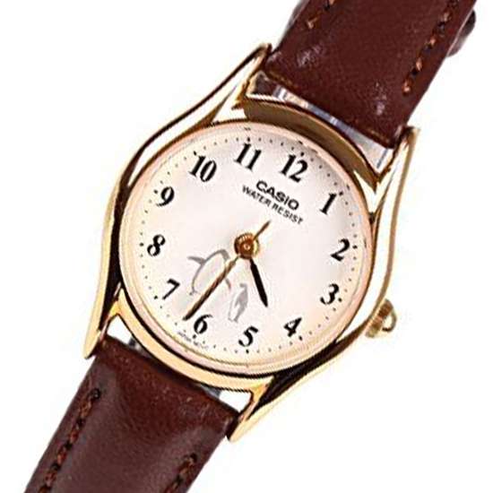 Casio Penguin LTP-1094Q-7B6 LTP1094Q-7B6 LTP-1094Q-7B6RDF Ladies Leather Watch