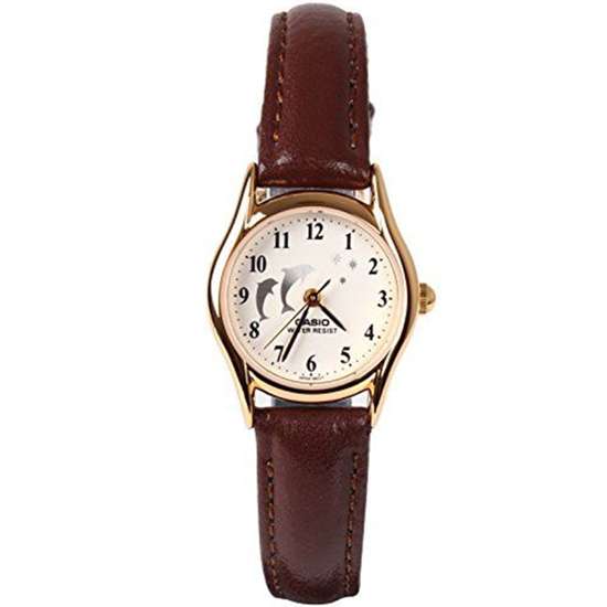 Casio Dolphin LTP-1094Q-7B9 LTP1094Q-7B9 LTP-1094Q-7B9RDF Ladies Leather Watch