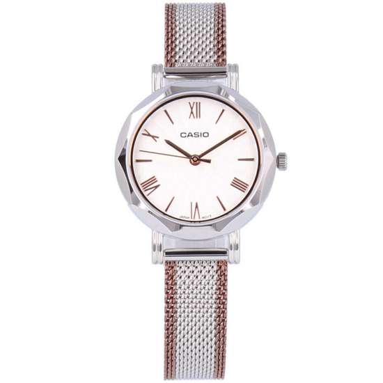 Casio Ladies LTP-E411MSR-7A LTPE411MSR-7A Fashion Mesh Casual Watch