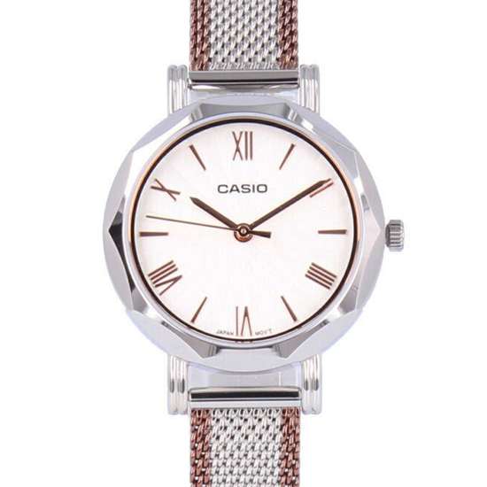 Casio Ladies LTP-E411MSR-7A LTPE411MSR-7A Fashion Mesh Casual Watch