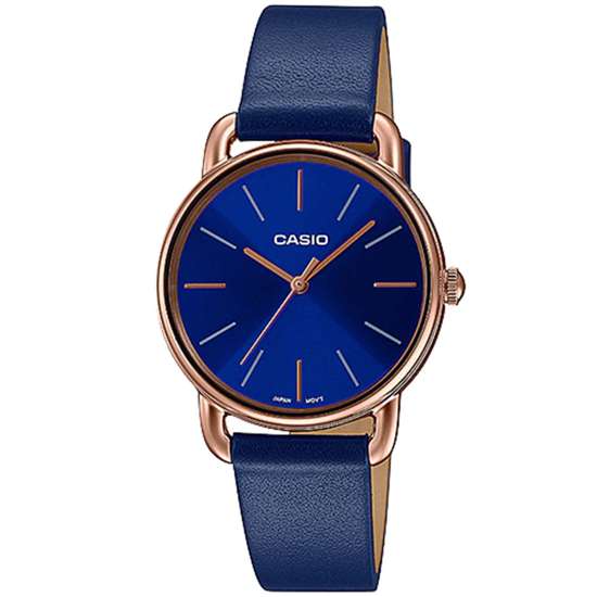 Casio Ladies LTP-E412PL-2A LTPE412PL-2A Blue Leather Dress Watch