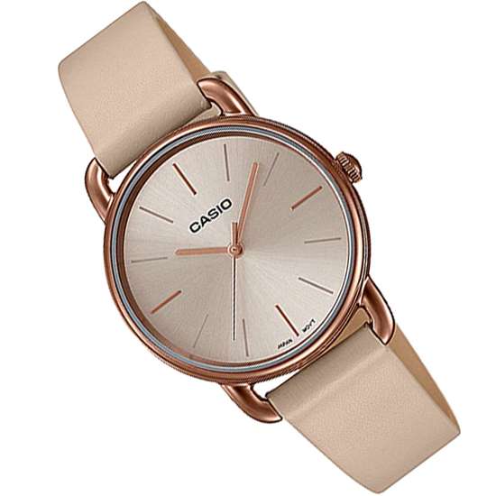 Casio Ladies LTP-E412RL-5A LTPE412RL-5A Leather Dress Watch