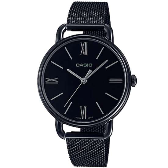 Casio Ladies LTP-E414MB-1A LTPE414MB-1A Black Mesh Casual Watch