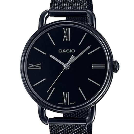 Casio Ladies LTP-E414MB-1A LTPE414MB-1A Black Mesh Casual Watch