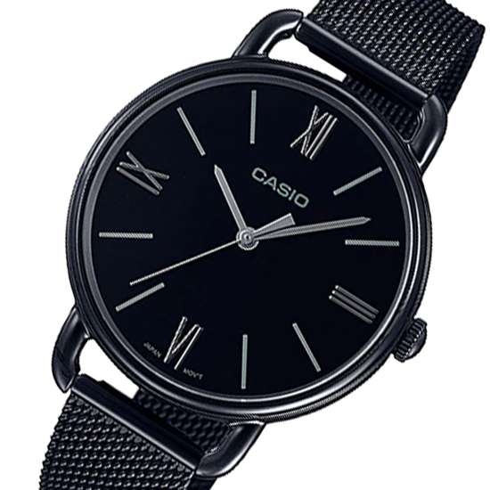 Casio Ladies LTP-E414MB-1A LTPE414MB-1A Black Mesh Casual Watch