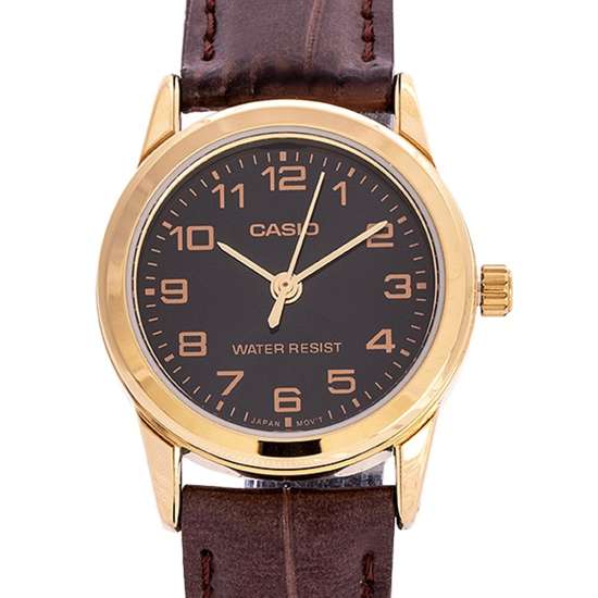Casio Ladies Leather Casual Watch LTP-V001GL-1B LTPV001GL-1B