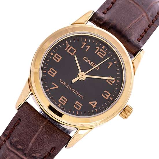 Casio Ladies Leather Casual Watch LTP-V001GL-1B LTPV001GL-1B