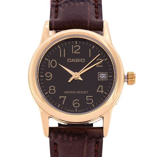 Casio LTP-V002GL-1B LTPV002GL-1B Ladies Leather Watch
