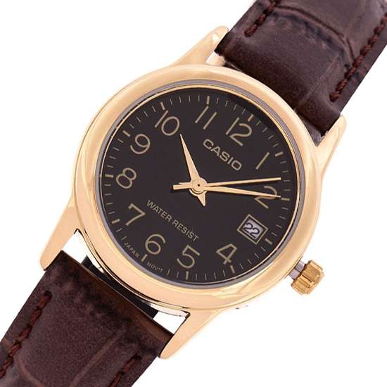 Casio LTP-V002GL-1B LTPV002GL-1B Ladies Leather Watch