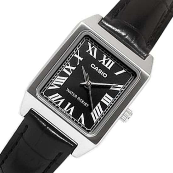 Casio LTP-V007L-1B LTPV007L-1B Leather Rectangle Watch