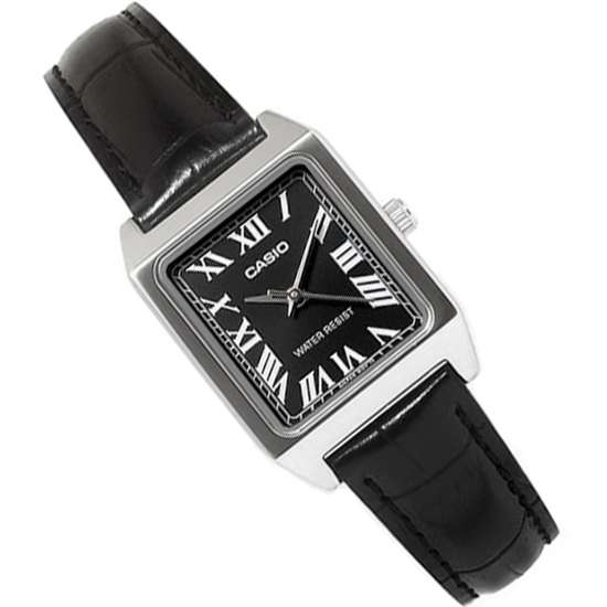 Casio LTP-V007L-1B LTPV007L-1B Leather Rectangle Watch