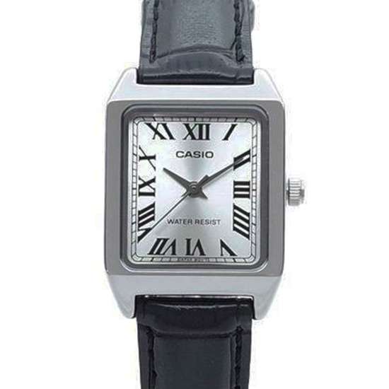 Casio LTP-V007L-7B1 LTPV007L-7B1 Leather Rectangle Watch