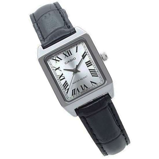 Casio LTP-V007L-7B1 LTPV007L-7B1 Leather Rectangle Watch